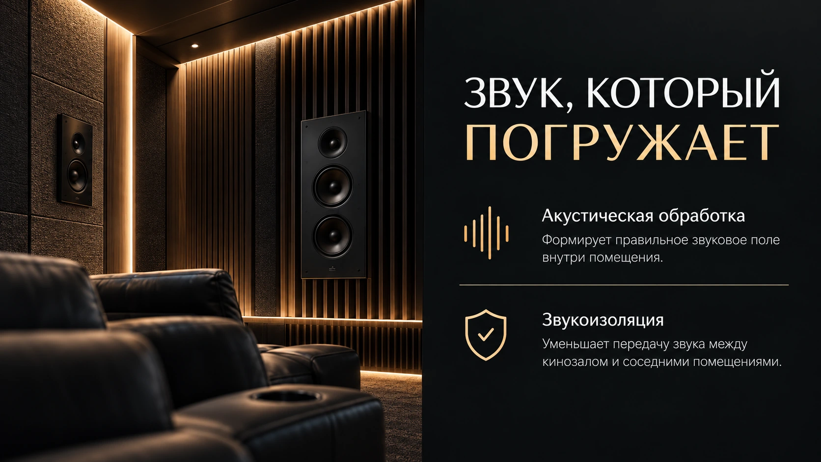Акустические системы и звукоизоляция в персональном кинозале